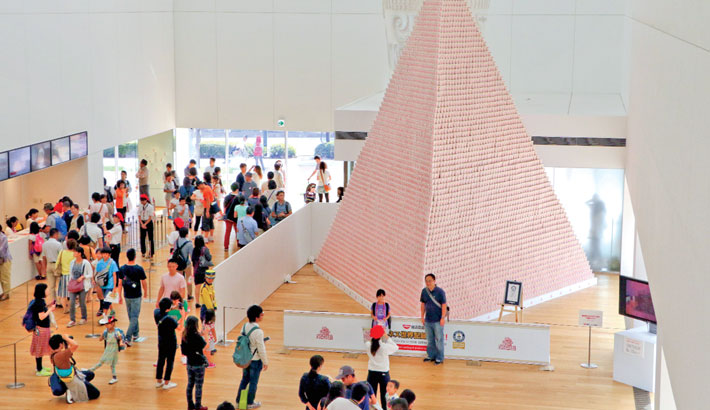 Самая большая пирамида из упакованной пищи