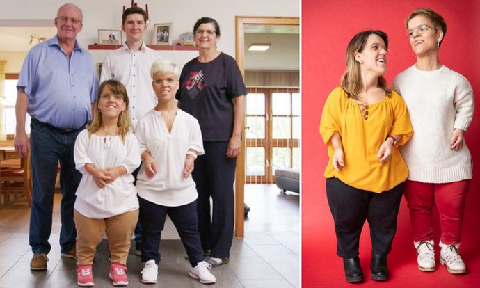 Двойняшки с самым маленьким ростом (женщины)